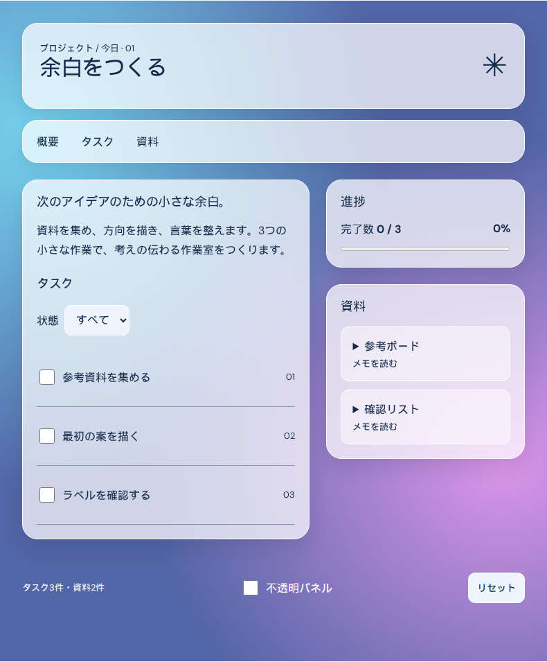 同じプロジェクト作業室でスタイルを比較