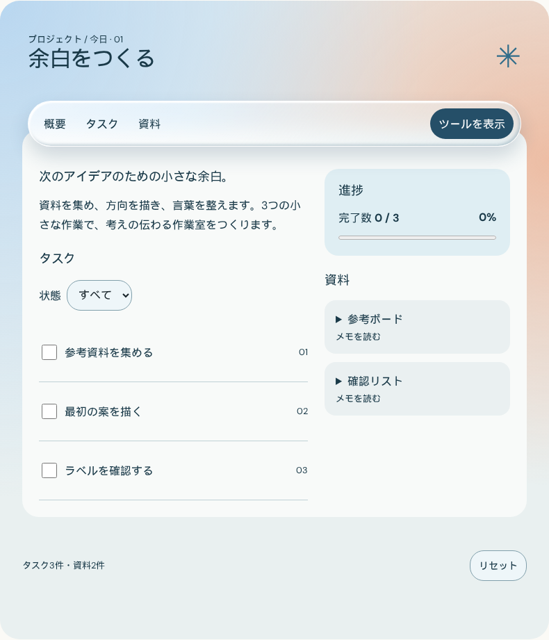 同じプロジェクト作業室でスタイルを比較